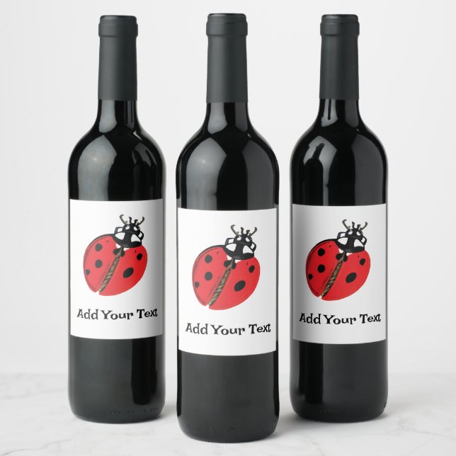 Rótulo De Garrafa De Cerveja Ilustração Lady Bug Personalizada (Garrafas)