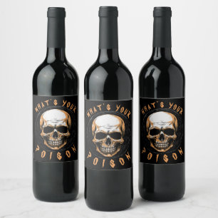 Rótulo De Garrafa De Cerveja Ilustração Skullington