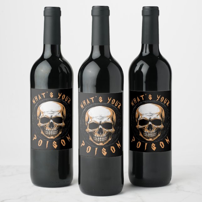 Rótulo De Garrafa De Cerveja Ilustração Skullington (Garrafas)