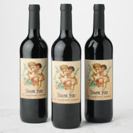 Rótulo De Garrafa De Cerveja Ilustração Vintage Ephemera Angel Cherubs