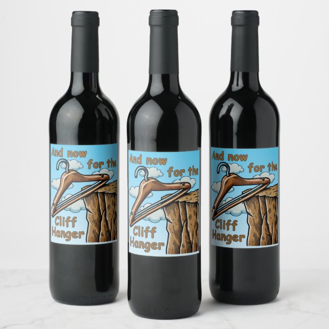 Rótulo De Garrafa De Cerveja Imagem divertida de Cliff Hanger com Reprodução de (Garrafas)