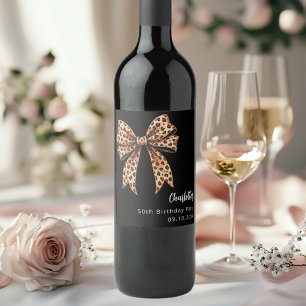 Rótulo De Garrafa De Cerveja Impressão-arco-leopardo - aniversário negro