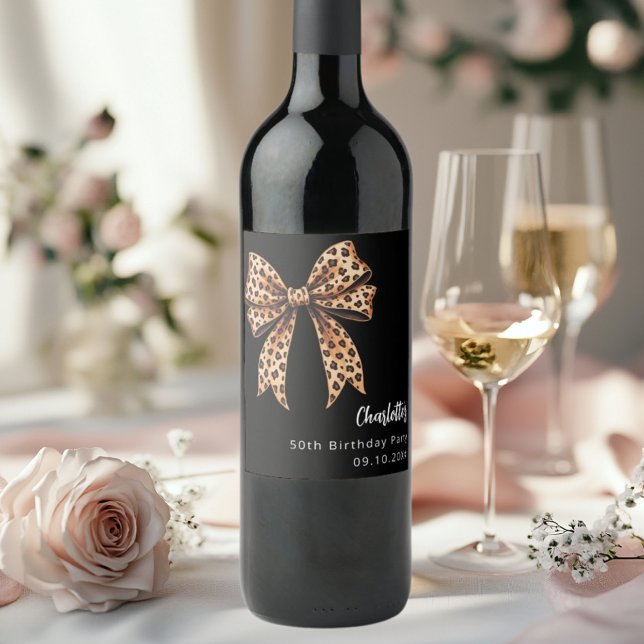 Rótulo De Garrafa De Cerveja Impressão-arco-leopardo - aniversário negro (Criador carregado)