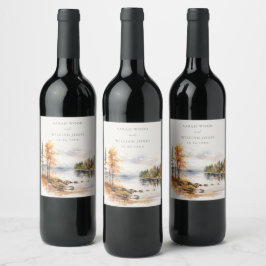 Rótulo De Garrafa De Cerveja Impressão de linho russo com Casamento do lago do 