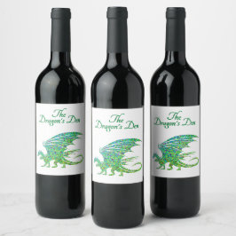 Rótulo De Garrafa De Cerveja Incrível Dragão Verde Mosaico Pessoal