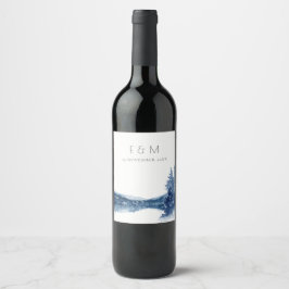 RÓTULO DE GARRAFA DE CERVEJA INDIGO TINTA AZUL MONOGRAMA LAGO MONOGRAMA CASAMEN