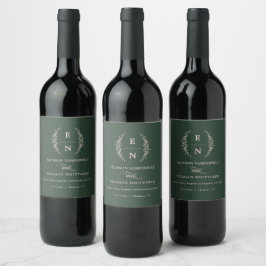 Rótulo De Garrafa De Cerveja Iniciais Florais Empilhadas Favoritos de Casamento