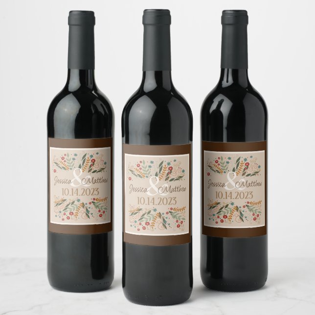 Rótulo De Garrafa De Cerveja Inspiratividade de Casamento com Flores Silvestres (Garrafas)