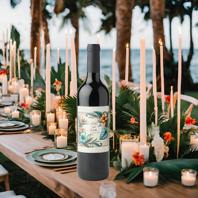 Rótulo De Garrafa De Cerveja Iridescência tropical (Criador carregado)