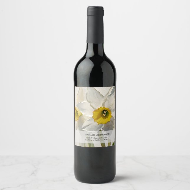 Rótulo De Garrafa De Cerveja Íris Moderna Flores Aquarela (Frente)