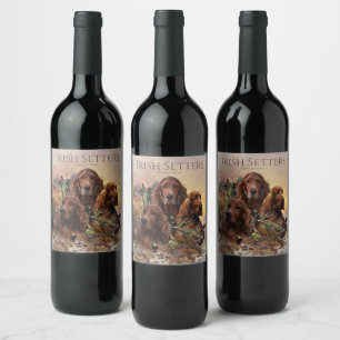 Rótulo De Garrafa De Cerveja Irish Setters com Faasants - Caça à Paixão