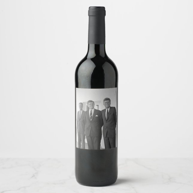 Rótulo De Garrafa De Cerveja Irmãos, Presidente John Kennedy, Robert & Ted (Frente)