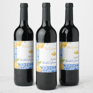 Rótulo De Garrafa De Cerveja Isso é amor   Chuveiro de Noiva de Limão Mediterrâ
