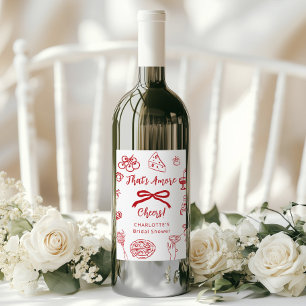 Rótulo De Garrafa De Cerveja Isso é Amore Casamento Italiano Desenhado à Mão