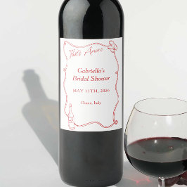 Rótulo De Garrafa De Cerveja Isso é Amore Whimsical Hand Drawn Chic Italiana Re