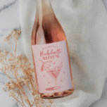 Rótulo De Garrafa De Cerveja Itinerário do Fim de Semana do Cocktail Retro<br><div class="desc">Comece a festa com estas etiquetas cor-de-rosa e retrô de bachelorette wine! Coloque nas suas garrafas de vinho favoritas ou em qualquer lanche e bebida de festa de solteira.</div>