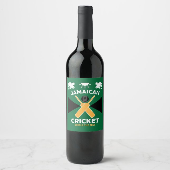 Rótulo De Garrafa De Cerveja Jamaica Cricket (Frente)