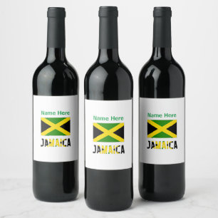 Rótulo De Garrafa De Cerveja Jamaica e o Sinalizador jamaicano personalizado