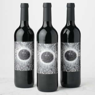 Rótulo De Garrafa De Cerveja Janela Cósmica Pintada Surrealista
