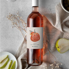 Rótulo De Garrafa De Cerveja Jantar de Ação de Graças com Aquarela de Abóbora L