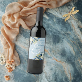 Rótulo De Garrafa De Cerveja Janto de Ensaio Floral com Dourado Brilho Dusty Az