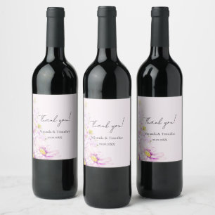 Rótulo De Garrafa De Cerveja Jardim Boho Floral Rosa Artístico