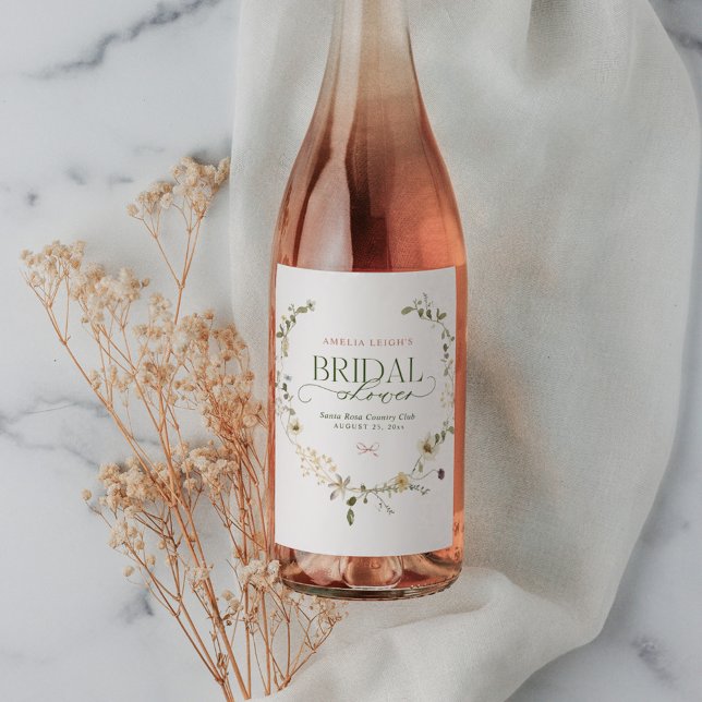 Rótulo De Garrafa De Cerveja Jardim de Fadas Caprichoso e Chás de Bebê de Laços (Criador carregado)