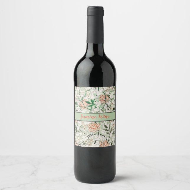Rótulo De Garrafa De Cerveja Jardim de Jasmim William Morris Flor Clássica (Frente)