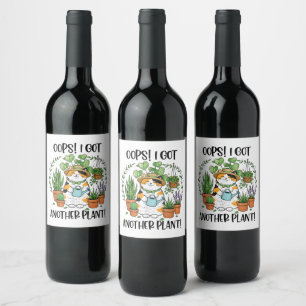 Rótulo De Garrafa De Cerveja Jardinagem Plantio Gato Oops Peguei Outra Planta