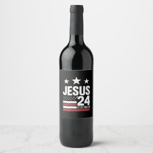 Rótulo De Garrafa De Cerveja Jesus Cristo 2024 Presidente EUA Eleição Política