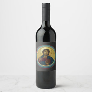 Rótulo De Garrafa De Cerveja Jesus Cristo Pantocrator