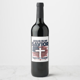 Rótulo De Garrafa De Cerveja Jesus é o meu salvador Trump é meu presidente engr