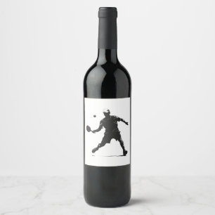 Rótulo De Garrafa De Cerveja Jogador de Pickleball Silhout Design