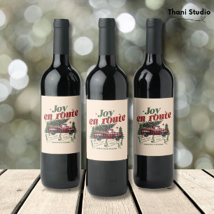 Rótulo De Garrafa De Cerveja Joy em rota Natal Começa Caminhão e Árvore X-Mas