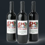 Rótulo De Garrafa De Cerveja Joy Personalizado, Merry Christmas Manger Cena<br><div class="desc">Esta é a nossa Joy para a cena do World Manger,  etiquetas de vinho de Natal. Personalize-o com o ano e o texto.</div>