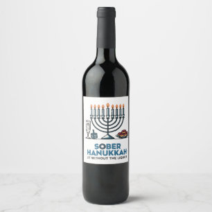 Rótulo De Garrafa De Cerveja Judeu Sobrio Lit Hanukkah Sem O Líquido Judaico 