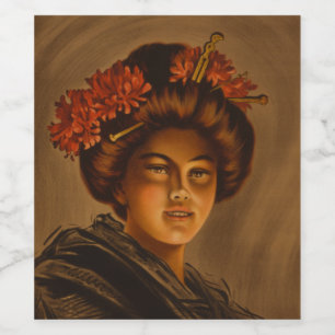 Rótulo De Garrafa De Cerveja Karama: Atriz japonesa Romance Geisha