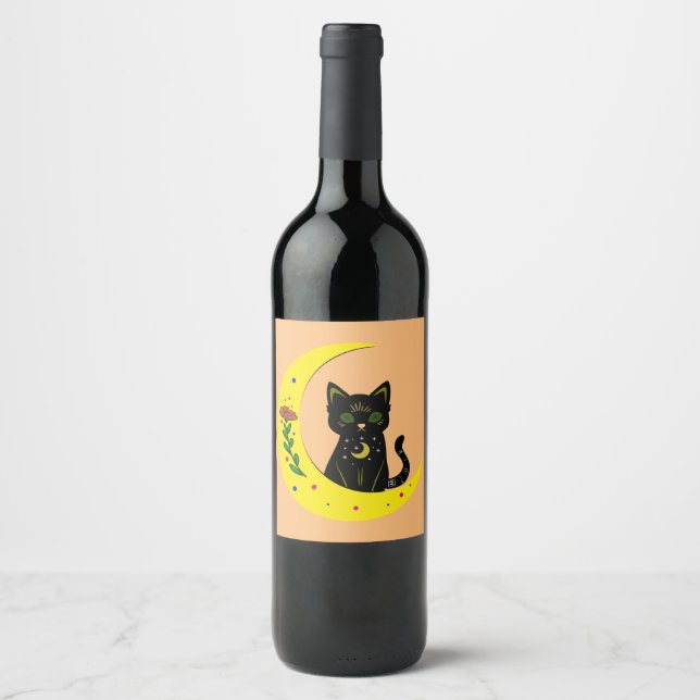 Rótulo De Garrafa De Cerveja Katze im Mond Cat on moon (Frente)