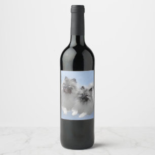 Rótulo De Garrafa De Cerveja Keeshond Pair de Kees pintando Arte Animal Origina