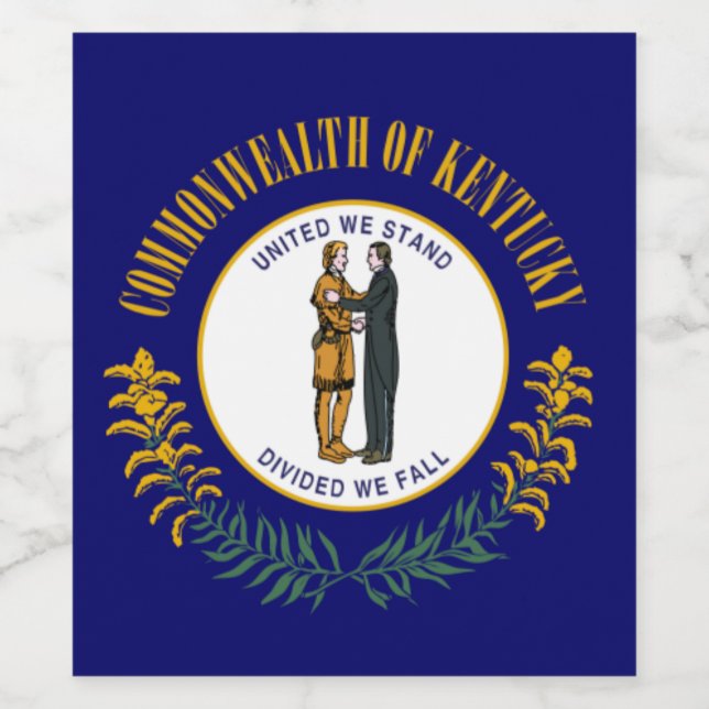 Rótulo De Garrafa De Cerveja Kentucky: Bandeira do Estado dos EUA da Comunidade (Rótulo Único)