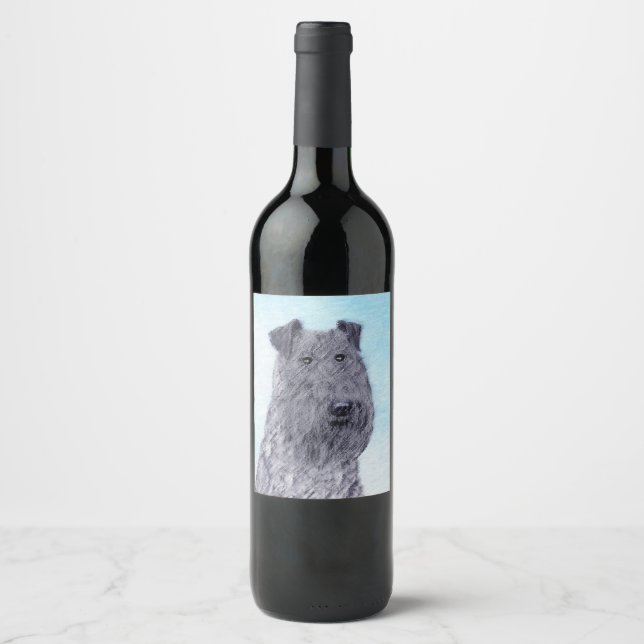 Rótulo De Garrafa De Cerveja Kerry Blue Terrier pintando uma pintura cãozinha o (Frente)