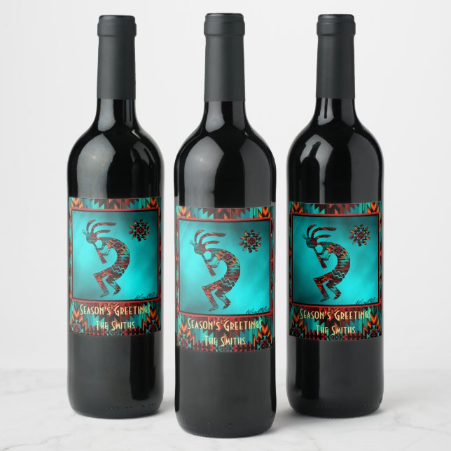RÓTULO DE GARRAFA DE CERVEJA KOKOPELLI JOGANDO A FLUTA (Garrafas)