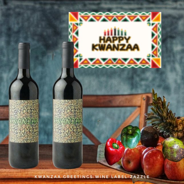 Rótulo De Garrafa De Cerveja Kwanzaa Saudações (Criador carregado)