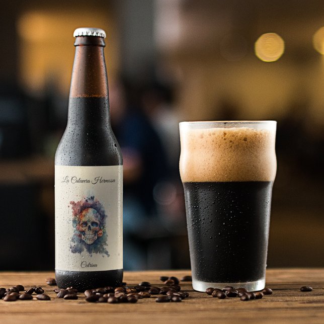 Rótulo De Garrafa De Cerveja La Calavera Hermosa, costume (Criador carregado)