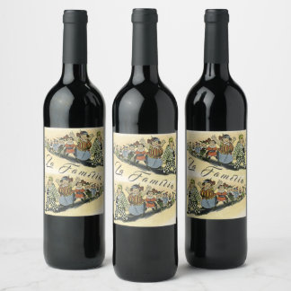 Rótulo De Garrafa De Cerveja La Familia As Gerações De Vinhos Da Reunião Famili