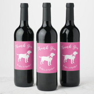 Rótulo De Garrafa De Cerveja Labrador Chá de fraldas de Cachorro Rosa