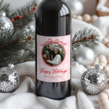 Laço Caprichoso Rosa e Vermelho Festivo Feliz Nata