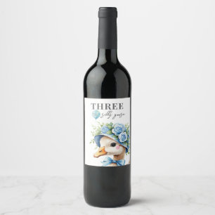 Rótulo De Garrafa De Cerveja Laço Floral Coquete Aniversário do Menino Ganso T