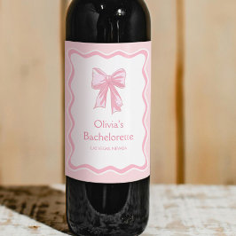 Rótulo De Garrafa De Cerveja Laço Rosa na despedida de solteira