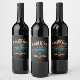 Rótulo De Garrafa De Cerveja Lago América EUA Anteriormente Patriótico Divertid